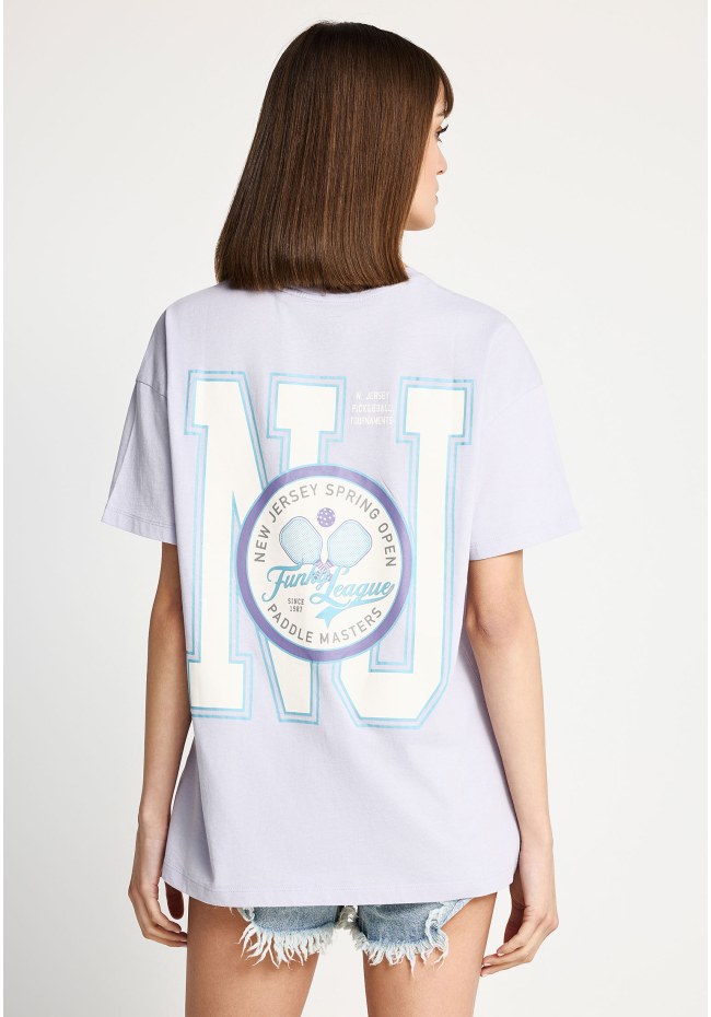 Γυναικείο βαμβακερό t-shirt με τύπωμα στην πλάτη