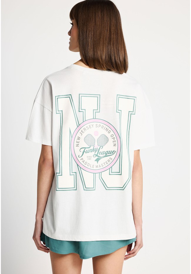 Γυναικείο βαμβακερό t-shirt με τύπωμα στην πλάτη