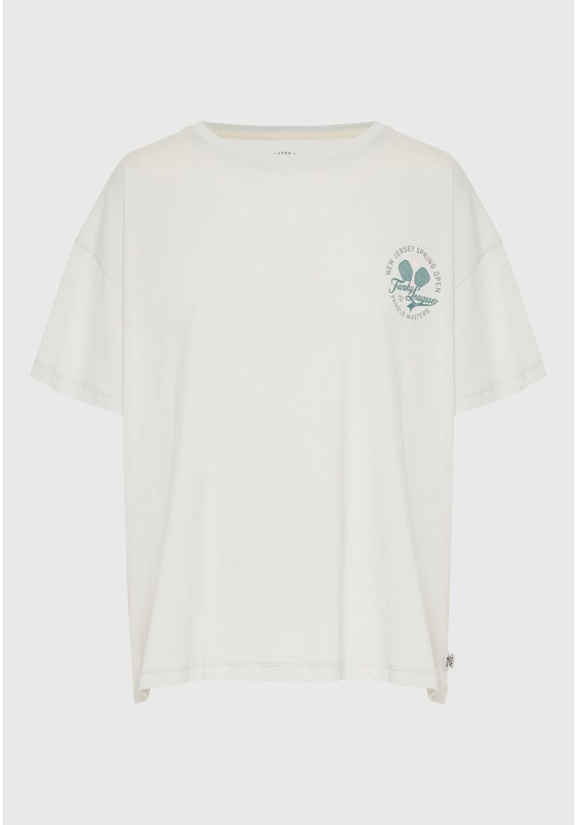 Γυναικείο βαμβακερό t-shirt με τύπωμα στην πλάτη