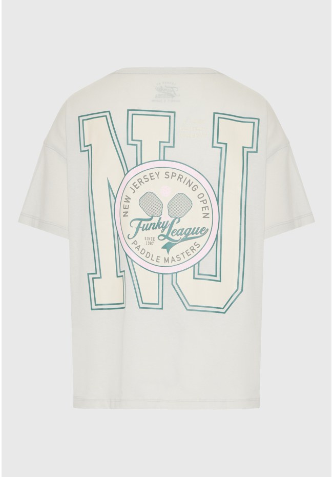 Γυναικείο βαμβακερό t-shirt με τύπωμα στην πλάτη