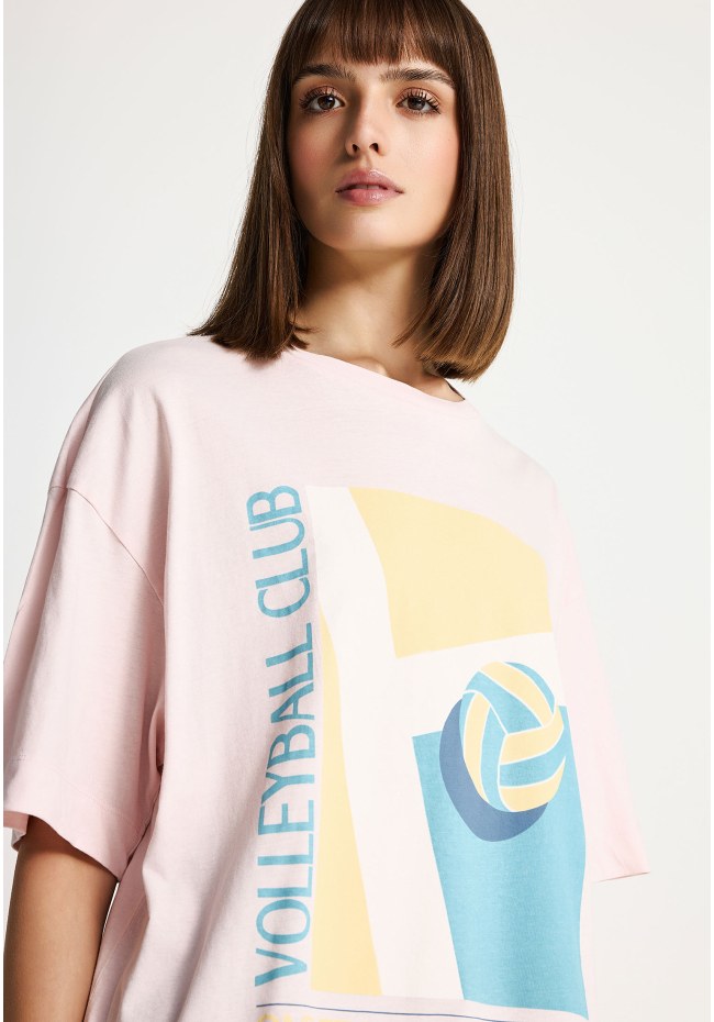 Γυναικείο βαμβακερό t-shirt με τύπωμα