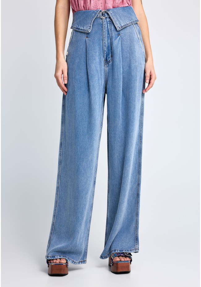 Γυναικείο παντελόνι απο lyocell με όψη denim