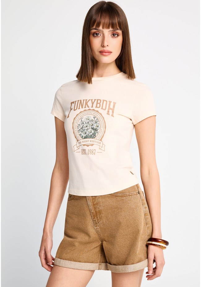 Γυναικείο βαμβακερό t-shirt με τύπωμα