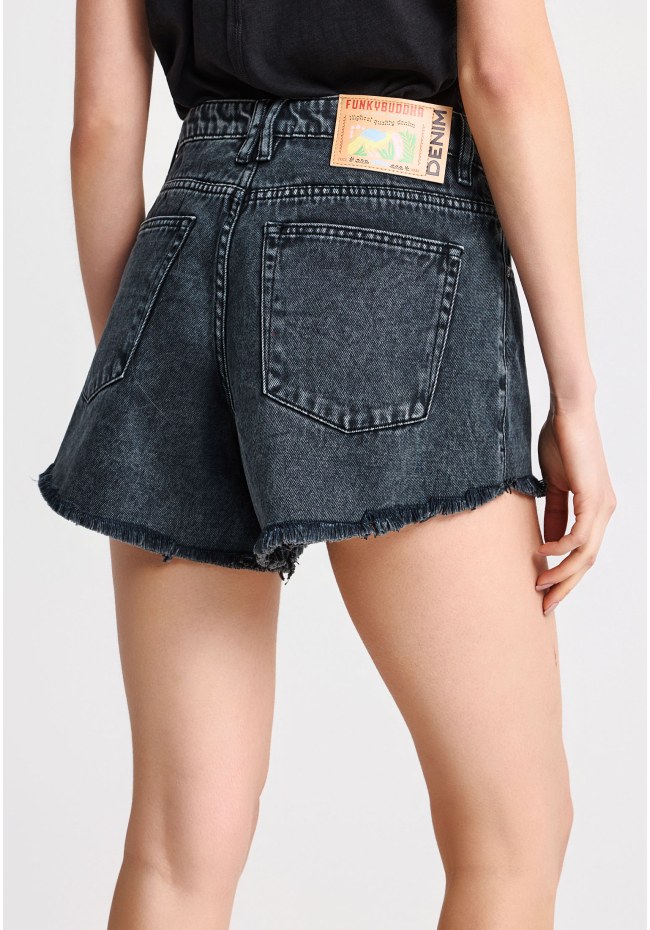 Low-rise denim shorts