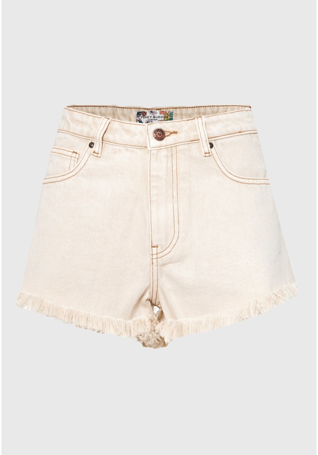 Low-rise denim shorts