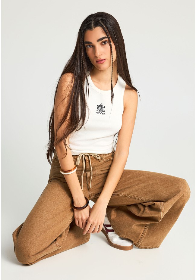 Γυναικείο wide leg jean παντελόνι