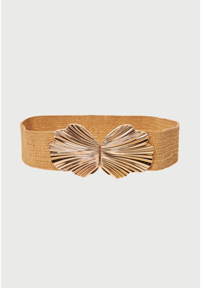 Women's elastic straw belt