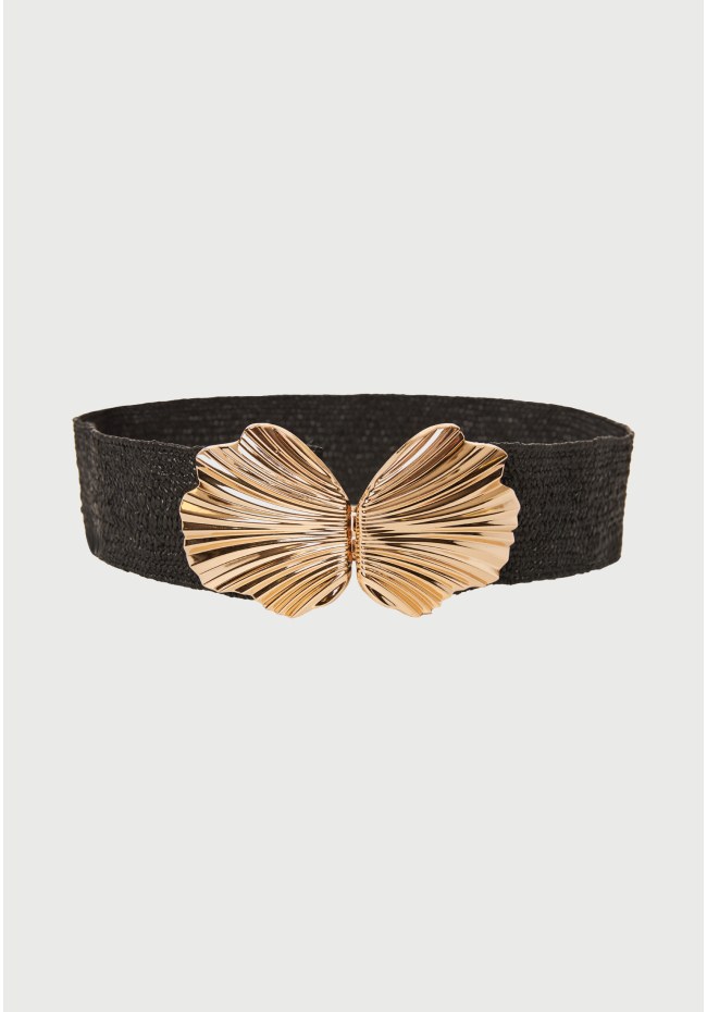 Women's elastic straw belt