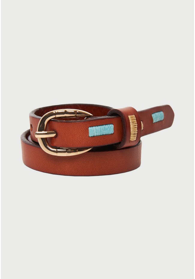 Women's thin leather belt