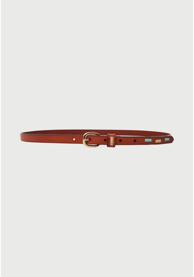 Women's thin leather belt