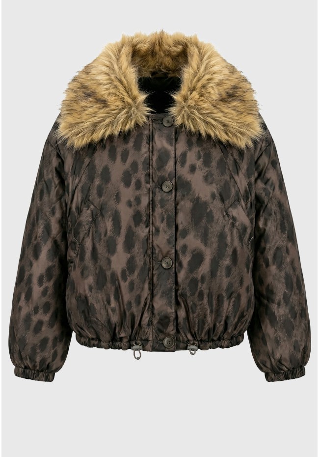 Γυναικείο relaxed fit jacket διπλής όψης με αποσπώμενο γιακά