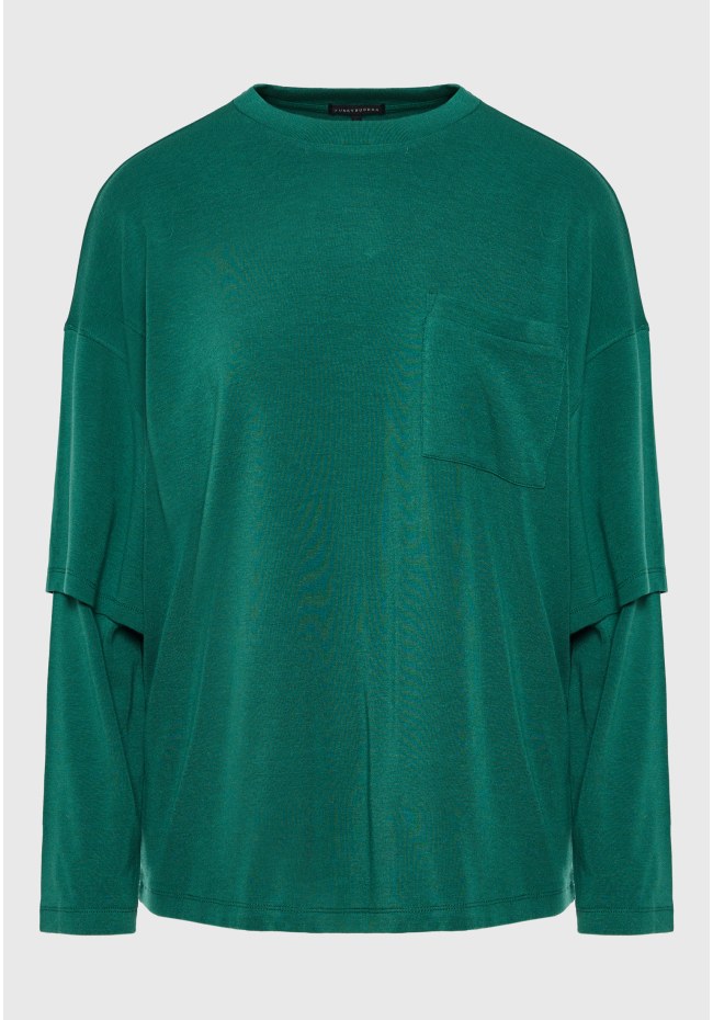 Γυναικεία oversized μπλούζα με layered μανίκι