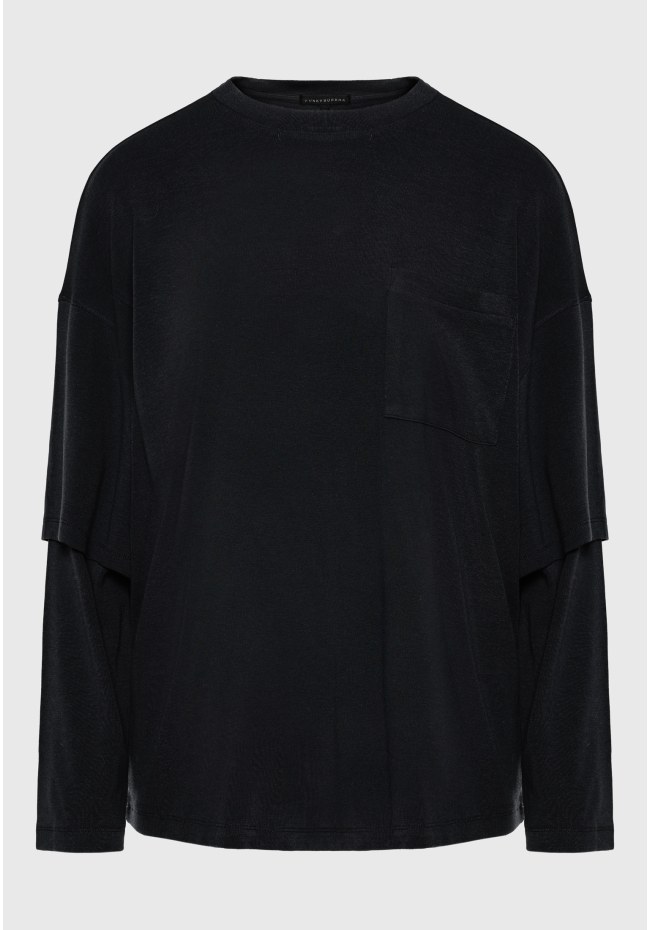 Γυναικεία oversized μπλούζα με layered μανίκι