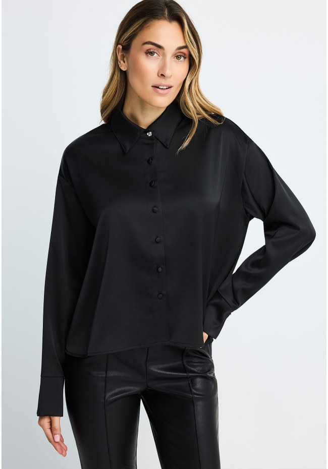 Γυναικείο σατέν basic πουκάμισο