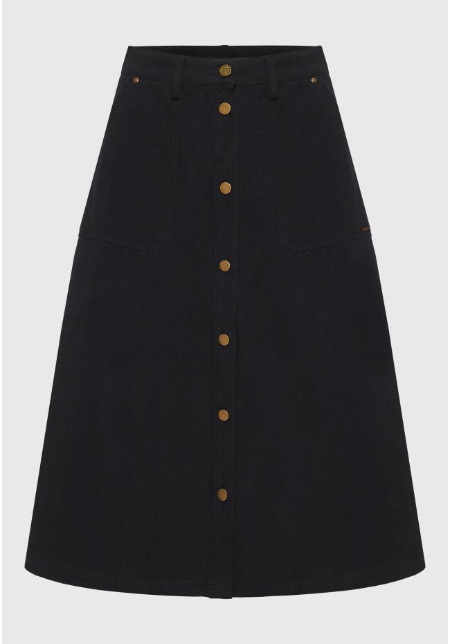 Wpmen's button-front A line midi skirt