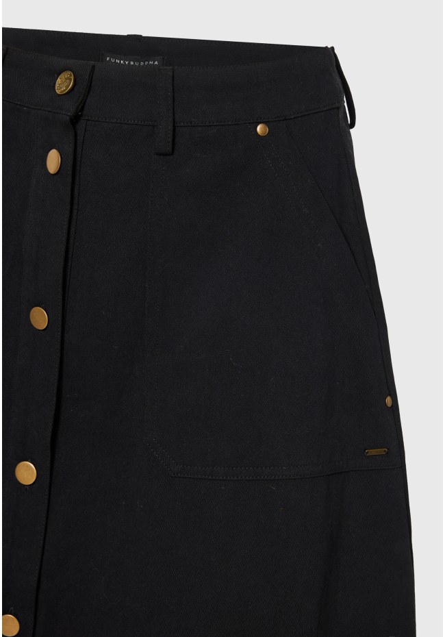 Wpmen's button-front A line midi skirt