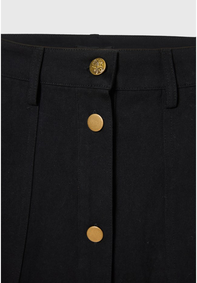 Wpmen's button-front A line midi skirt