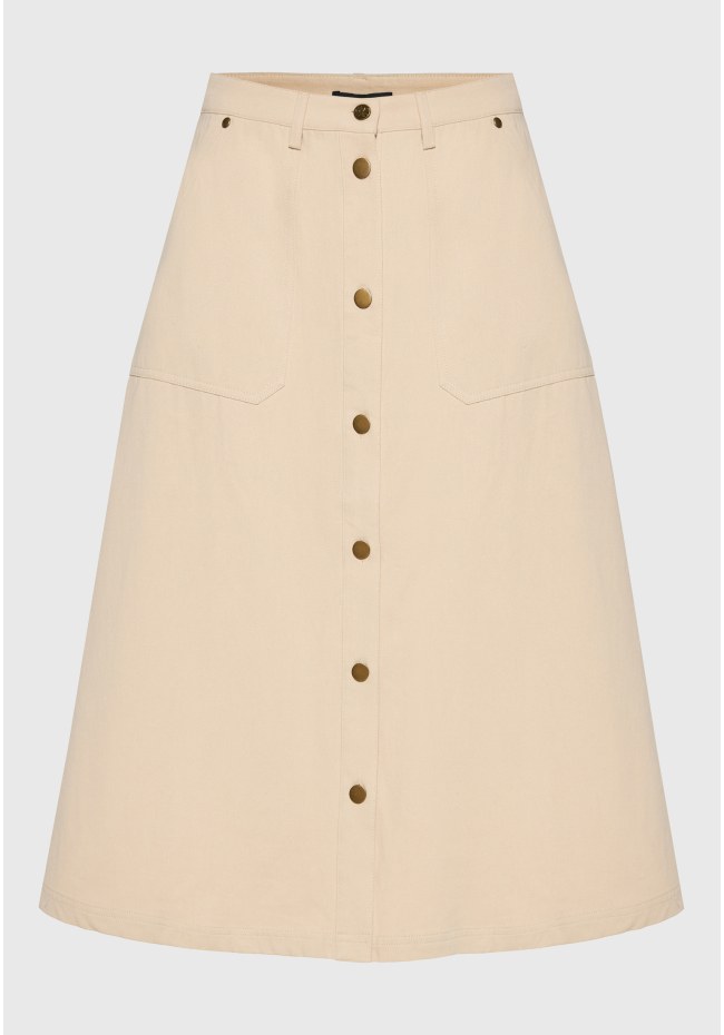 Wpmen's button-front A line midi skirt