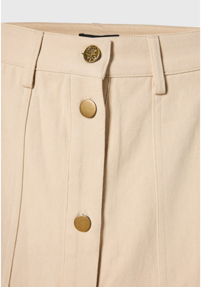 Wpmen's button-front A line midi skirt