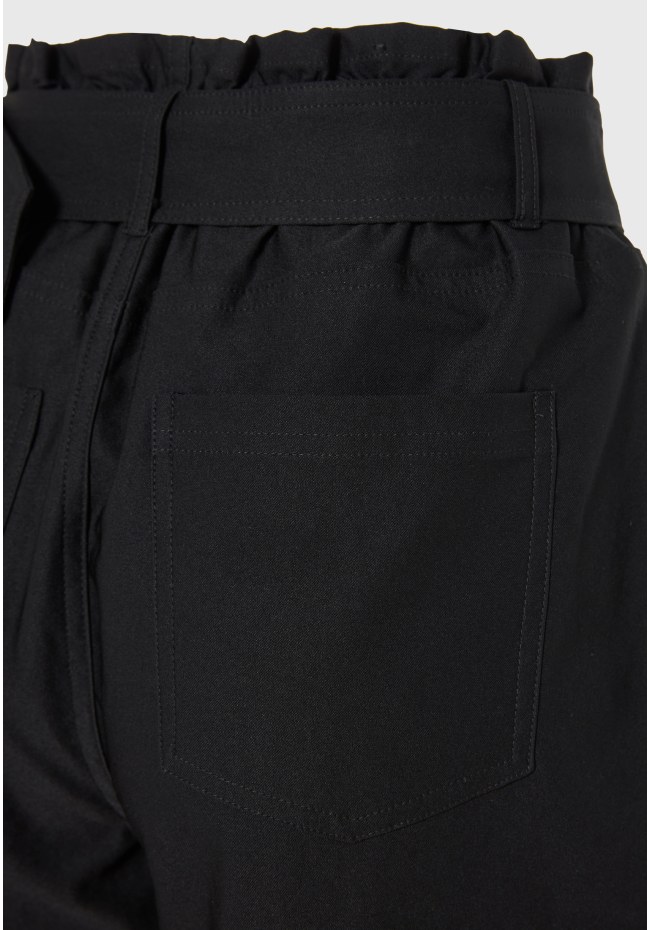 Γυναικείο ψηλόμεσο παντελόνι paperbag με ζώνη