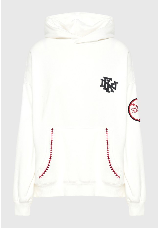 Γυναικεία μπλούζα φούτερ baseball style με κουκούλα