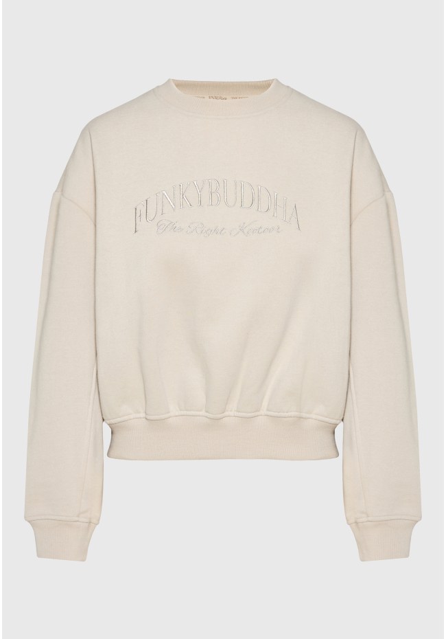 Women's loose crewneck sweatshirt with embroidered logo