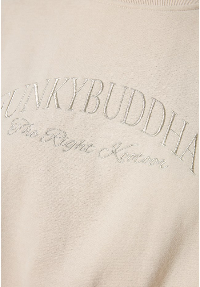 Women's loose crewneck sweatshirt with embroidered logo