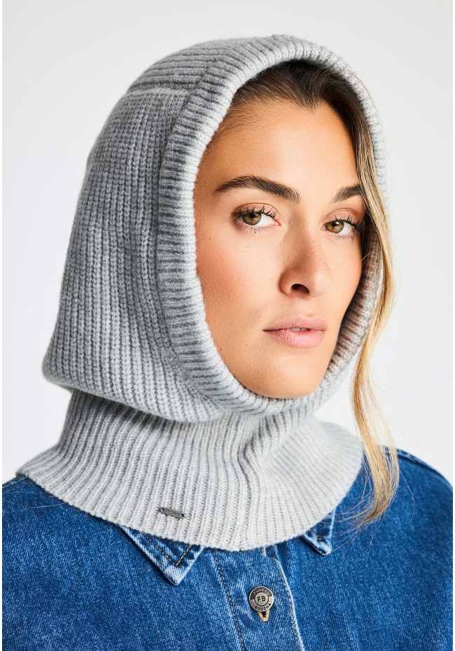 Γυναικεία πλεκτή ribbed μπαλακλάβα