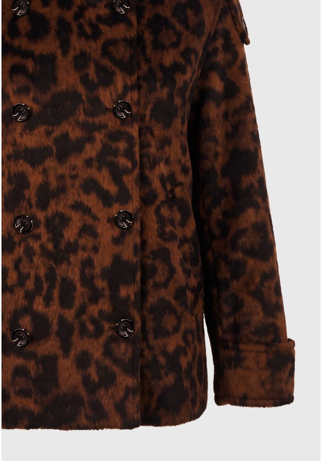 Loose fit animal print short coat