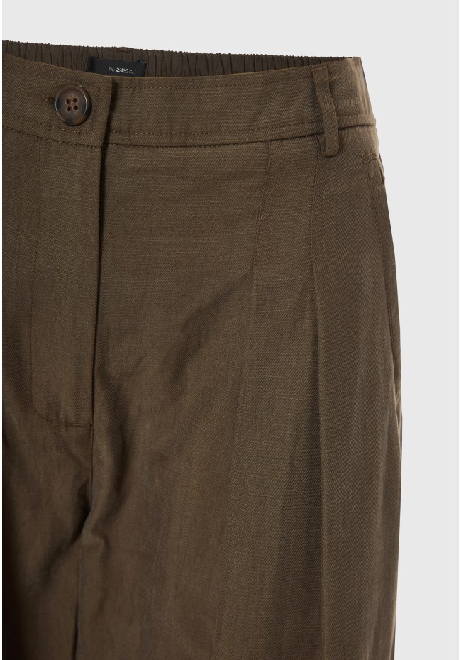 Γυναικείο casual παντελόνι tapered fit με πιέτες