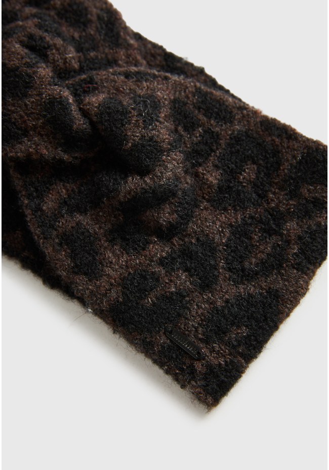 Animal print πλεκτή κορδέλα μαλλιών