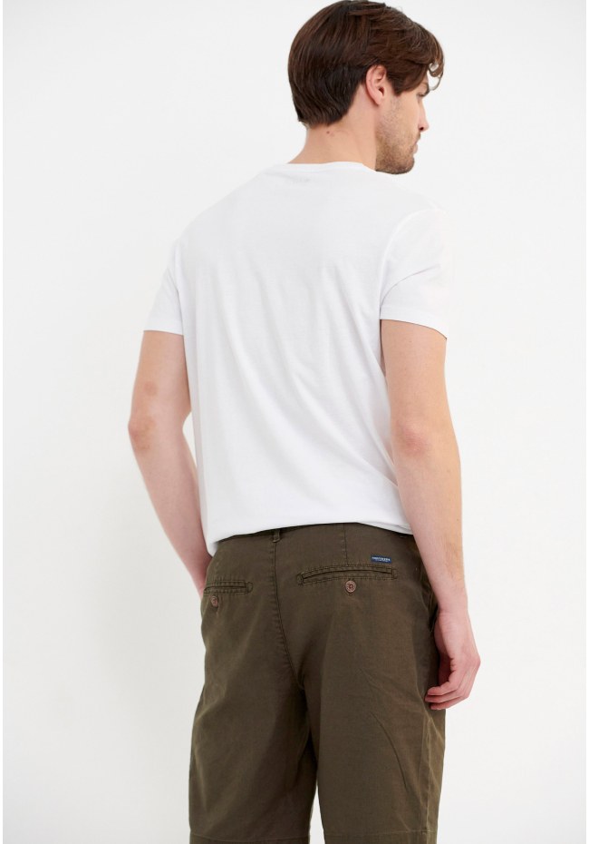 Linen blend chino shorts