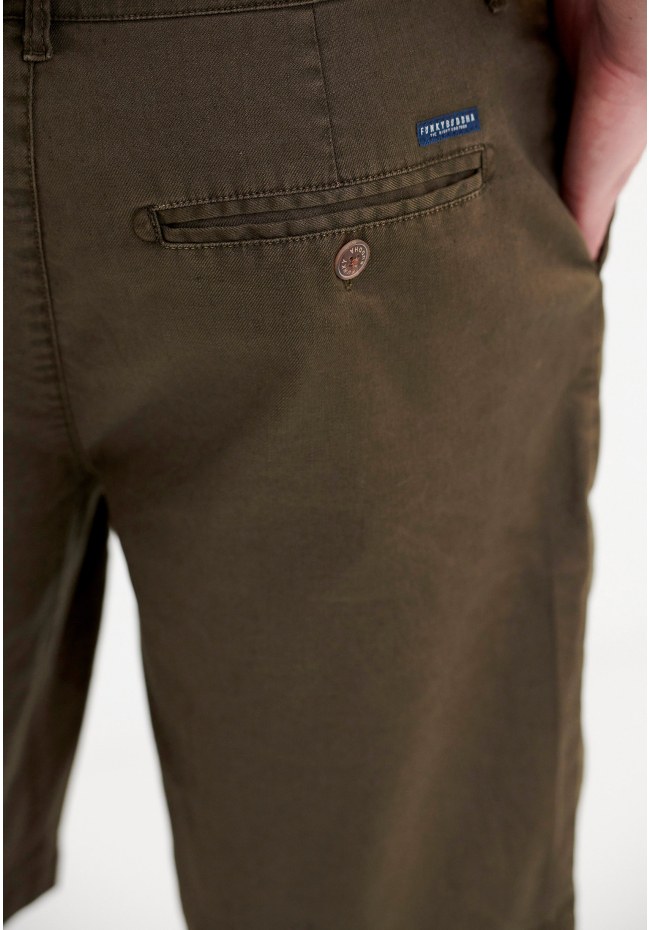 Linen blend chino shorts