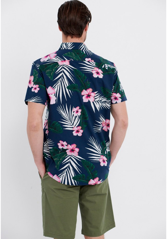 Short sleeve all over printed floral shirt