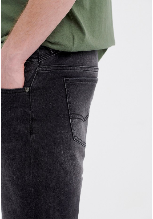Denim shorts with washed effects