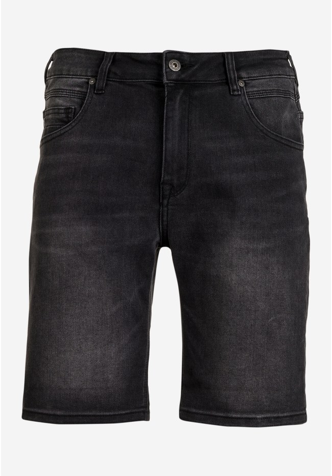 Denim shorts with washed effects
