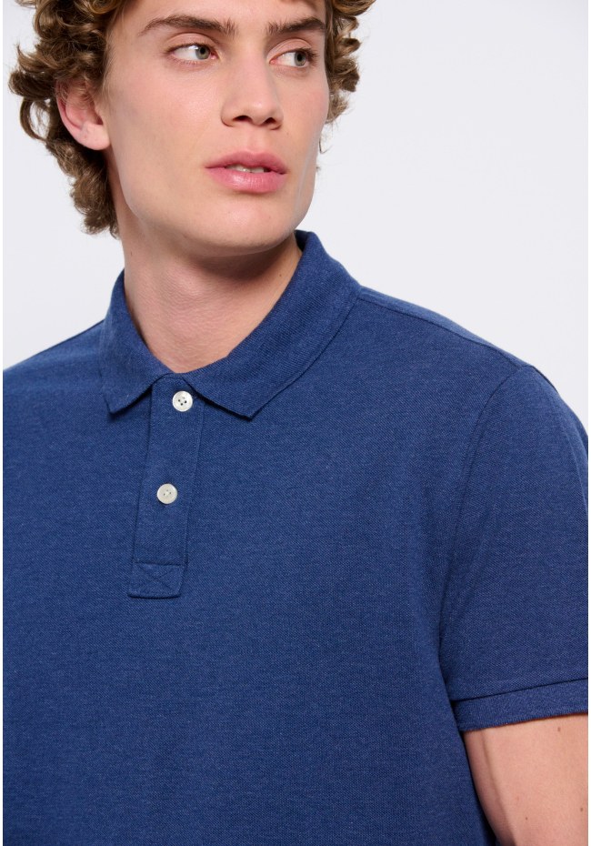 Polo shirt in melange fabric