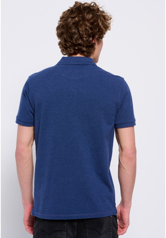 Polo shirt in melange fabric