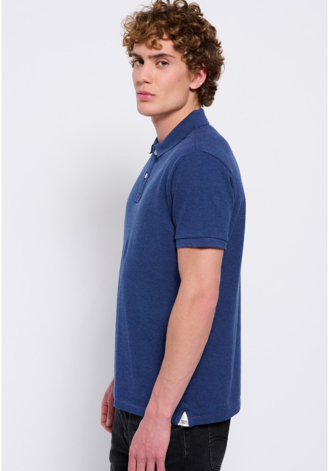 Polo shirt in melange fabric
