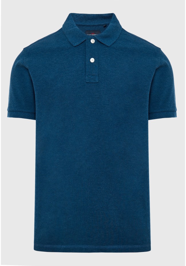Polo shirt in melange fabric