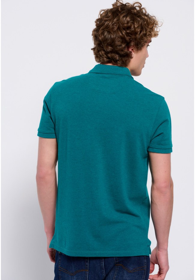 Polo shirt in melange fabric