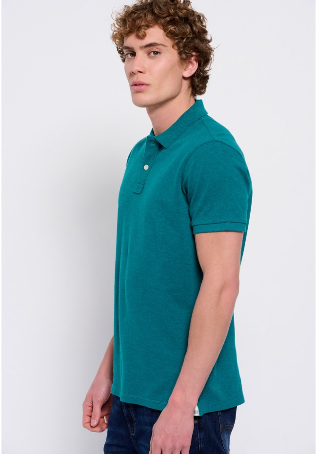 Polo shirt in melange fabric