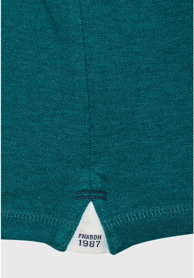 Polo shirt in melange fabric