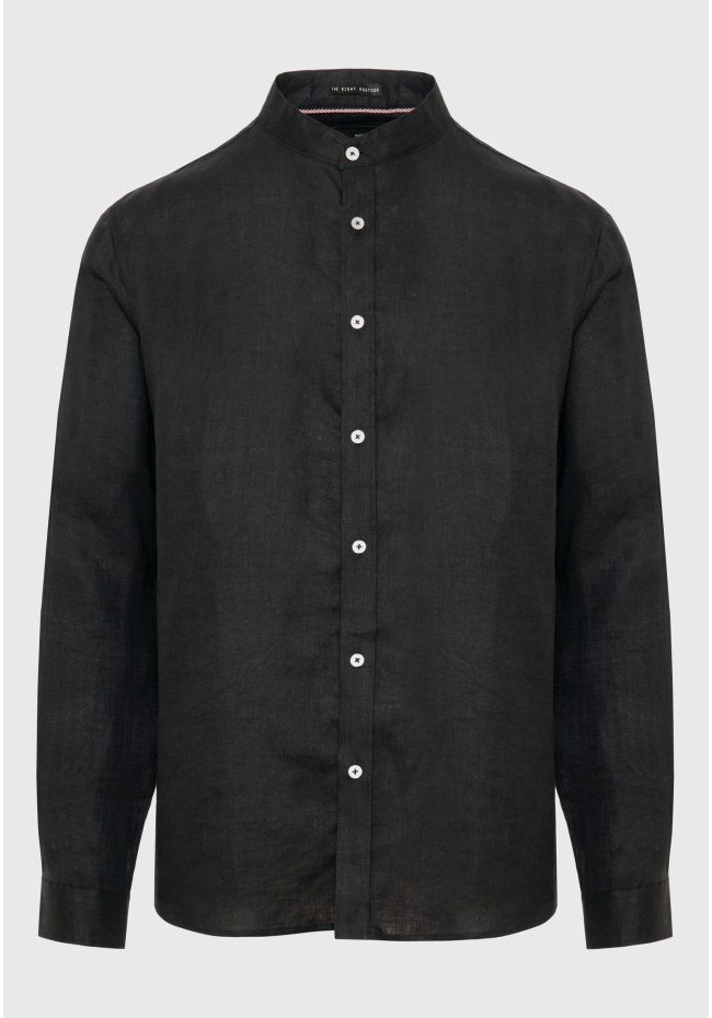 Mao neck linen shirt
