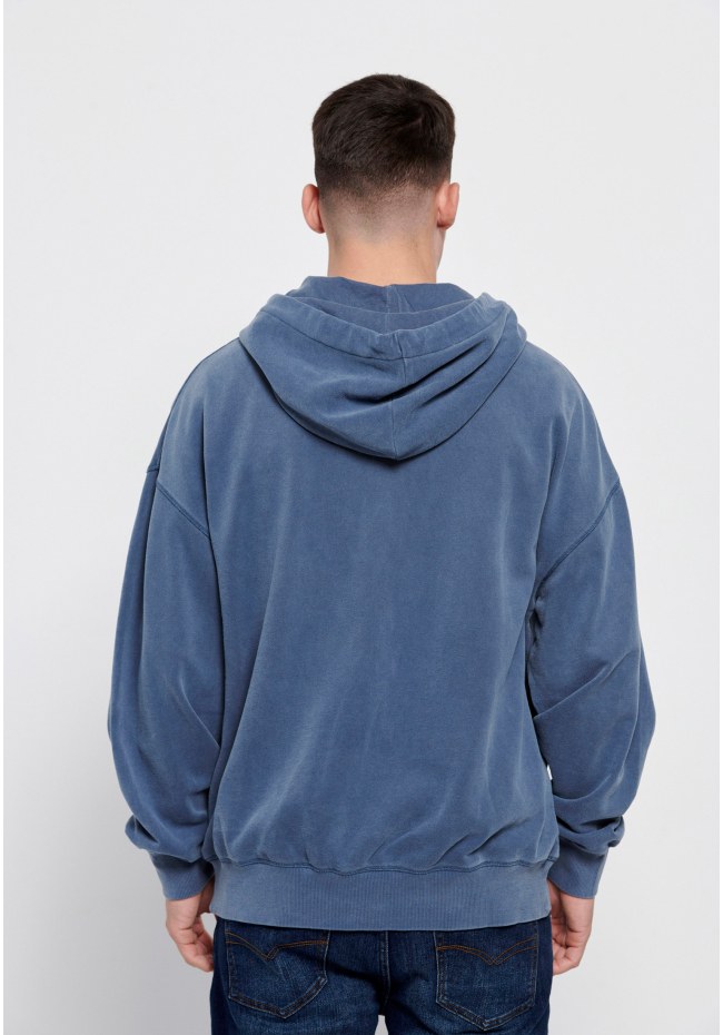 Oversized zip up hoodie with print