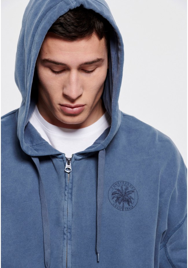 Oversized zip up hoodie with print