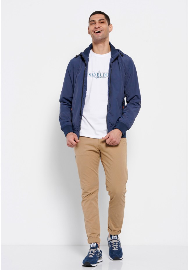 Lightweight jacket with detachable hood