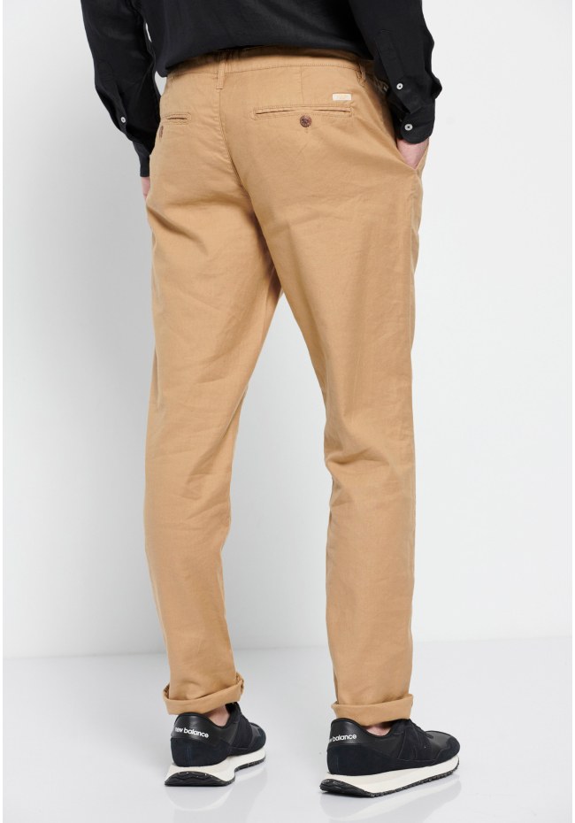 Garment dyed linen blend chino παντελόνι