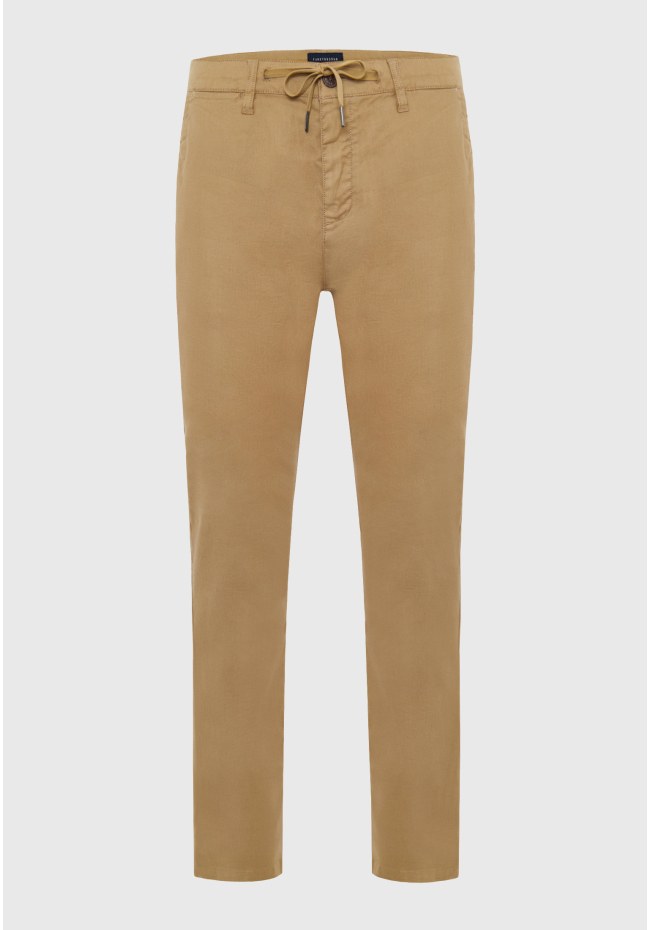 Garment dyed linen blend chino παντελόνι
