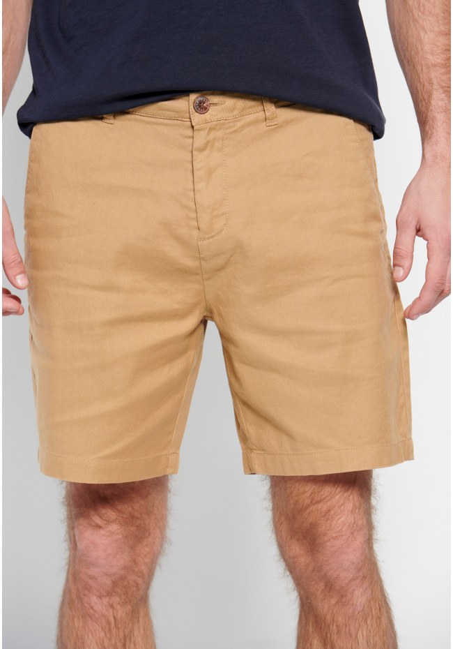 Garment dyed linen blend chino βερμούδα